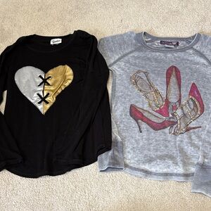 Sparkle by Stoopher and Random Hearts size 6x Long Sleeve Tees